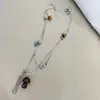 Collar de Ágata Negra Apilado de Doble Capa Yiwu Sa Bao para Mujer, Cadena para Clavícula de Diseño de Nicho, Gargantilla de Champiñón Versátil y Elegante