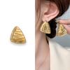 Pendientes triangulares de textura distintiva, nuevos y transfronterizos, de estilo europeo y americano, chapados en cobre y oro de 18 quilates, pendientes irregulares de alta calidad para mujer.