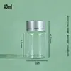 Frasco Plástico de Boca Larga com Tampa UV Transparente Garrafa Pequena de Medicamento de Poliéster PET 30ml Frasco Dosador para Suplementos de Saúde Frasco de Embalagem Sólida
