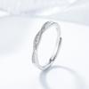 Anillo Mobius de Plata de Ley S925 Guanming Jewelry, Anillos de Pareja para Hombres y Mujeres, Anillos de Par con Diseño Minimalista de Moda de Nicho