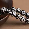 Cuentas Dzi de Tres Ojos Cristal Negro Jiu Ruiya Ágata Viejo de Tíbet Cuentas Sueltas para DIY Accesorios de Joyería Cuentas Budistas y Juguetes con Cuentas