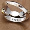 Anillo de espada de diseño creativo de plata esterlina s925 al por mayor, anillo abierto para hombre, plata tailandesa con incrustaciones de cobre, personalidad genial, anillo de Joker