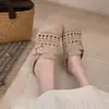 Pantuflas cerradas transpirables caladas para mujer, nuevo modelo 2026, sandalias planas cómodas sin cordones estilo Birkenstock, estilo ins