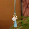 Nuevo Colgante de Brocado Song Estilo Chino Producto Terminado, Colgante de Cuerda Portátil de Brocado Song con Forma de Caqui, Adorno Portátil Retro Hanfu para Manualidades