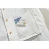 Camisa a Cuadros Retro Japonesa de Dos Piezas Falsas de Moda para Hombre Manga Larga Holgada Cs48