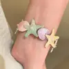 Pulseira de Estrela do Mar com Concha Dopamina de Verão Y2K Doce e Cool Sexy Elegante Acessórios para Fotos Estilo Férias na Praia