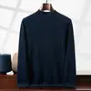 Suéter de Cachemira para Hombre 100% Cachemira Pura Cuello Alto Fino Corte Holgado Talla Grande Casual de Negocios Suéter Base de Punto