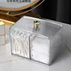 Caja de Almacenamiento Portadientes Transparente de Lujo Ligero, Nuevo Contenedor de Palillos Doméstico de Gama Alta, Portadientes para Sala de Estar, Caja para Bastoncillos de Algodón