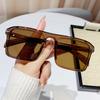 Gafas de Sol Retro de Montura Grande para Hombres y Mujeres con Rostros Grandes, Aspecto Adelgazante Estilo Callejero, Gafas de Sol de Moda para Celebridades de Internet, Protección Ocular UV400