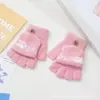 Guantes Calientes de Pollo de Dibujos Animados para Bebé Otoño e Invierno A prueba de Frío Engrosados Lindos para Niños y Niñas de Cinco Dedos Medio Dedo Tapa Abatible