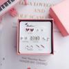 7 Pares de Pendientes de Tachuela para Estudiantes Mujeres Estilo Coreano Simple Pequeños Lindos Conjunto Combinación Pendientes Joyería para Orejas
