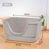 Caja de Arena para Gatos Extra Grande Antisalpicaduras Inodoro para Gatos a Prueba de Olores Caja de Arena para Gatos Enorme Arenero Abierto Compañero de Arena para Gatos