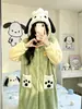Pijama de Coral Fleece para Mujer Otoño Invierno 2026 Cardigan Grueso Cálido Ropa de Casa Moda Holgada Se Puede Usar Afuera Conjunto con Cremallera