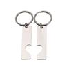 Llavero de Acero de Titanio Cuadrado Transfronterizo Popular para Venta DIY Colgante con Forma de Corazón Grabado 50*12*1.8mm Exquisito Collar para Apilar