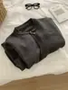 Cárdigan Grueso de Punto Cerrado para Mujer, Elegante Versátil para el Trabajo Perezoso con Caída, Cuello Redondo, Cierre de Cremallera, Chaqueta Suéter Primavera Otoño