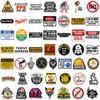 50 pegatinas de casco de seguridad a prueba de explosiones transfronterizas decoración con eslogan de advertencia impermeable pegatinas para casco de computadora monopatín equipaje