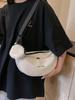 Bolso Casual Sencillo de Lona de Gran Capacidad para Mujer Primavera y Verano 2024 Nuevo Bolso Dumpling Estilo Extranjero Moderno Bolso Bandolera para Viaje