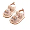 Zapatos de Bebé para Niña de Un Año Estilo Verano Nuevo, Sandalias que Chirrían, Zapatos para Niña Pequeña Princesa de Bebé Suela Suave Cerrados