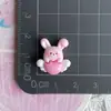Mini tamaño pequeño Conejo de orejas largas Conejo rosa blanco Accesorios de resina Pasador de pelo de dibujos animados Funda para teléfono móvil Joyería hecha a mano