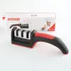 Afilador de cuchillos de mano transfronterizo, piedra de afilar roja y negra, manual, afilado rápido, cocina, hogar, barra de afilar de tres etapas, cuatro etapas