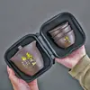 Conjunto de Chá Presente Conjunto de Chá Portátil para Viagem Zisha Vidro Copo Rápido Copo de Justiça Uma Panela Seis Copos Separação de Água e Chá Conjunto Completo