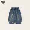 Ropa para niños Yingsibao, jeans para niñas con bordado de estrellas, pantalones para niños, pantalones curvos para niñas, pantalones tipo zanahoria holgados