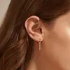 Brincos Europeus e Americanos Transfronteiriços em Prata de Lei S925 Moda Brincos de Barra com Zircônia Joias de Design de Nicho Minimalista Ins para Mulheres