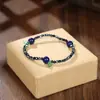 Pulsera tejida a mano de cristal con forma de hoja, pulsera vintage personalizada de nicho, joyería simple y elegante, venta al por mayor desde el fabricante