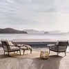 Sofá Pequeno Nórdico Casual Varanda Preguiçoso Deitado Rattan Cadeira Criativa Mesa e Cadeira Mesa de Café Simples Conjunto de Três Peças Pátio