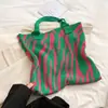 Bolsa con Estampado de Letras para Mujer, Bolso Tote de Gran Capacidad, Bolso de Hombro Simple Versátil, Bolso Tejido de Punto Novedoso Estilo Coreano, Transfronterizo