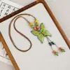 Collar Largo de Cuerda Trenzada con Cuentas de Cerámica Bohemia Coloridas y Estrella de Mar para Mujer, Estilo Étnico Retro