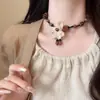 Collar de Cerámica con Cuentas de Colores Bohemio Nuevo Estilo Chino Retro Estilo Étnico Cadena Larga de Lana Accesorios Estilo Zen