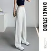 2026 Calça de Moletom Cinza de Alta Qualidade para Mulheres, Petite Cintura Alta Emagrecimento Banana Perna Larga Calça Estreita