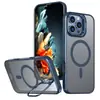 Amazon para iPhone 16 Pro Max Funda Magnética para Teléfono Soporte Metálico para Lente Textura de Piel Mate 17e
