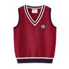 Suéter de estilo universitario con contraste de color para niños, chaleco de punto para uniforme escolar, para niños y estudiantes, venta al por mayor