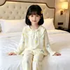 Pijama para Niña 2026 Nuevo Primavera y Otoño Delgado Algodón Nube Manga Larga Dulce Estilo Princesa Conjunto de Ropa de Casa para Niños
