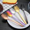 Tenedor y Cuchara Integrados Creativos de Acero Inoxidable 304 Cuchara de Mesa Chapada en Titanio Cuchara para Pasta Ensalada Tenedor Ensalada Cocina