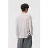 Camiseta de Manga Larga de Color Sólido ANSWER ME Unisex Primavera/Verano Cuello Redondo Pullover Delgado Holgado Transpirable Top T277