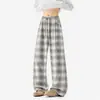 Nuevos pantalones de cuadros estilo 'old money' para hombre 2026, pantalones largos casuales rectos holgados, modernos y a la moda, para hombres jóvenes