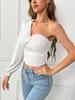 Amazon Transfronterizo Ropa de Mujer Ins Diseño Único Europeo y Americano Camiseta Otoño e Invierno Irregular Nicho Manga Larga de un Solo Lado