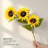 Girasol artificial de una sola flor transfronterizo flor falsa decoración del hogar sala de estar fotografía de boda de girasol ramo decorativo venta al por mayor