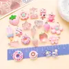 20 Tipos de Pingentes de Urso Doce Sorvete Morango Pêssego Rosa de Resina Imitação Acessórios para Pulseira DIY Feitos à Mão