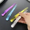 Tenedor de Fruta de Titanio Puro, Cuchara de Postre, Cuchara para Helado de Doble Propósito, Tenedor de Dos Púas para Postre de Pastel Casero, Cuchara para Yogur, Tenedor para Pastel de Luna