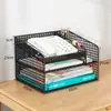 Estante de almacenamiento para escritorio de oficina estante de almacenamiento de archivos caja de almacenamiento colección de artículos de oficina soporte metálico para libros de escritorio de oficina