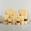 Bolsas de Papel Kraft com Janela para Venda no Atacado, Selagem Três Lados, Auto-Selantes, Bolsas Stand-Up para Nozes, Chá e Alimentos