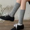 Meias cobrindo o pé para mulheres, outono e inverno, cor café, meias largas para mulheres para combinar com sapatos pequenos de couro, meia-calça Maillard, estilo balé, meias de cano médio
