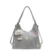Bolso Tote Grande de Corazón Casual y de Moda para Mujer Nuevo Bolso de Hombro Cruzado para Viajeros Mochila de Textura PU de Nicho