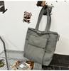 Nova Bolsa de Ombro Plissada com Cordão Textive Estilo Nicho Estudante Japonês e Coreano Bolsa Tote Casual Personalizada de Grande Capacidade em Lona