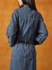 Shengdu25 Otoño Nuevo Estilo Coreano Vintage Lavado Versátil Estilo Camisa Algodón Manga Larga Denim Desgastado Vestido Largo