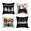 Funda de Almohada de Halloween al Por Mayor de Amazon Transfronteriza Popular Temu Lino Felpa Cuadrada Funda de Almohada Funda de Almohada Cómoda